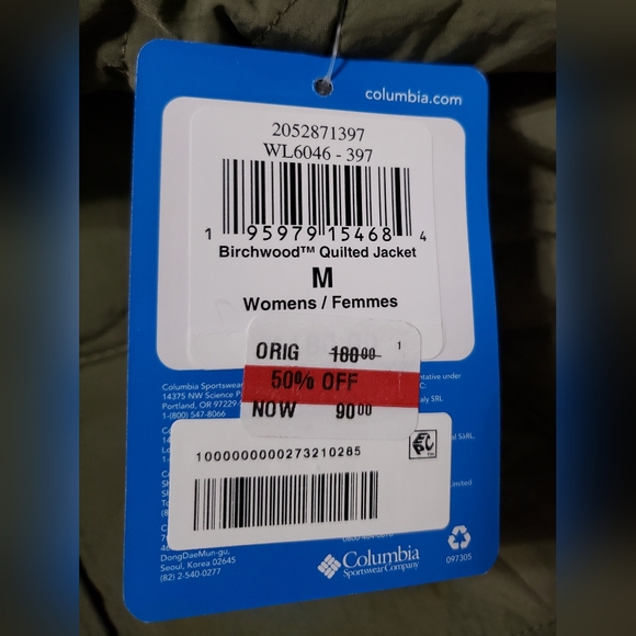 Nwt Womens Columbia  Birchwood Quilted Jacket Green - Picture 9 of 12